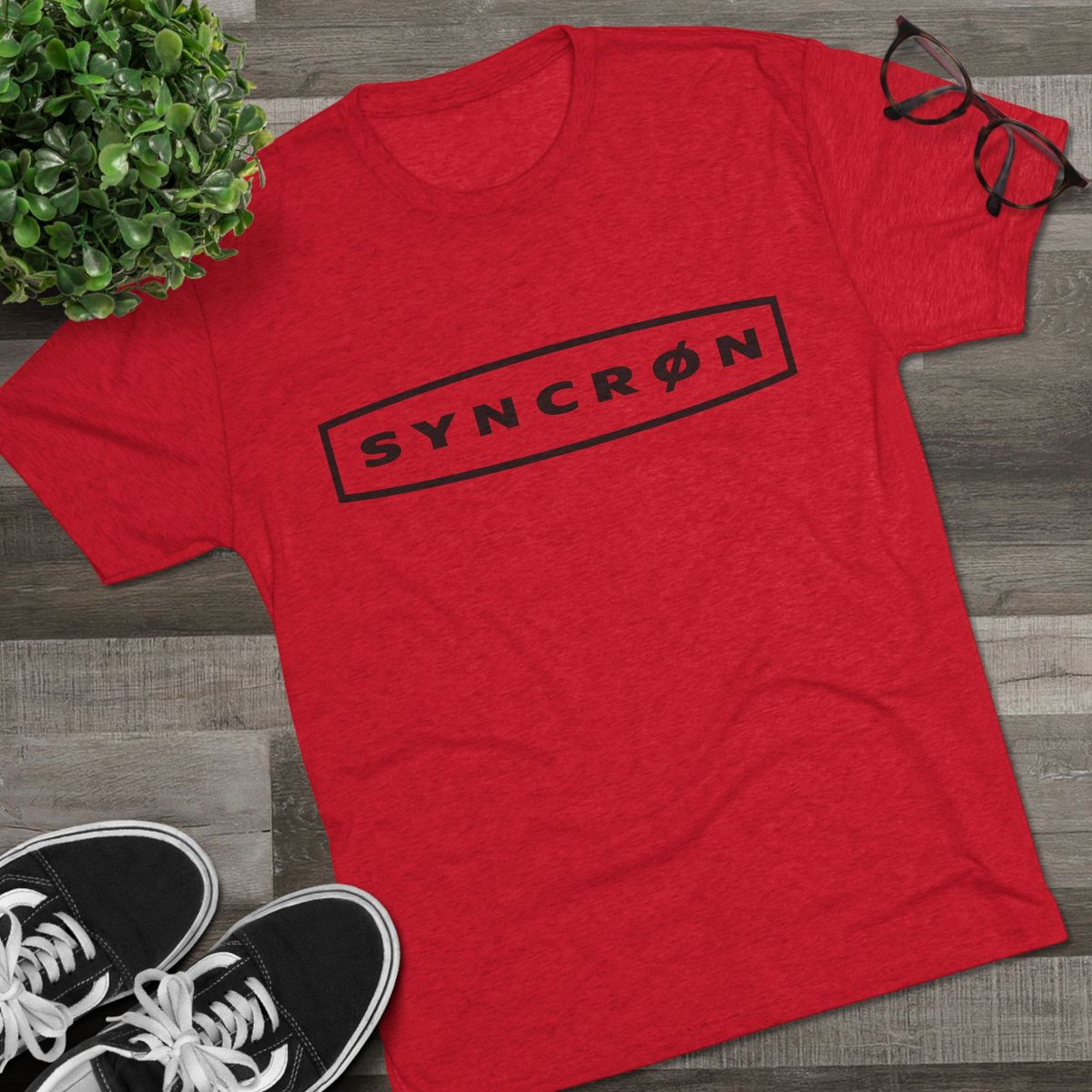 Syncron Logo Tee — Minimalist Vintage Surf-Inspired Crew T-Shirt